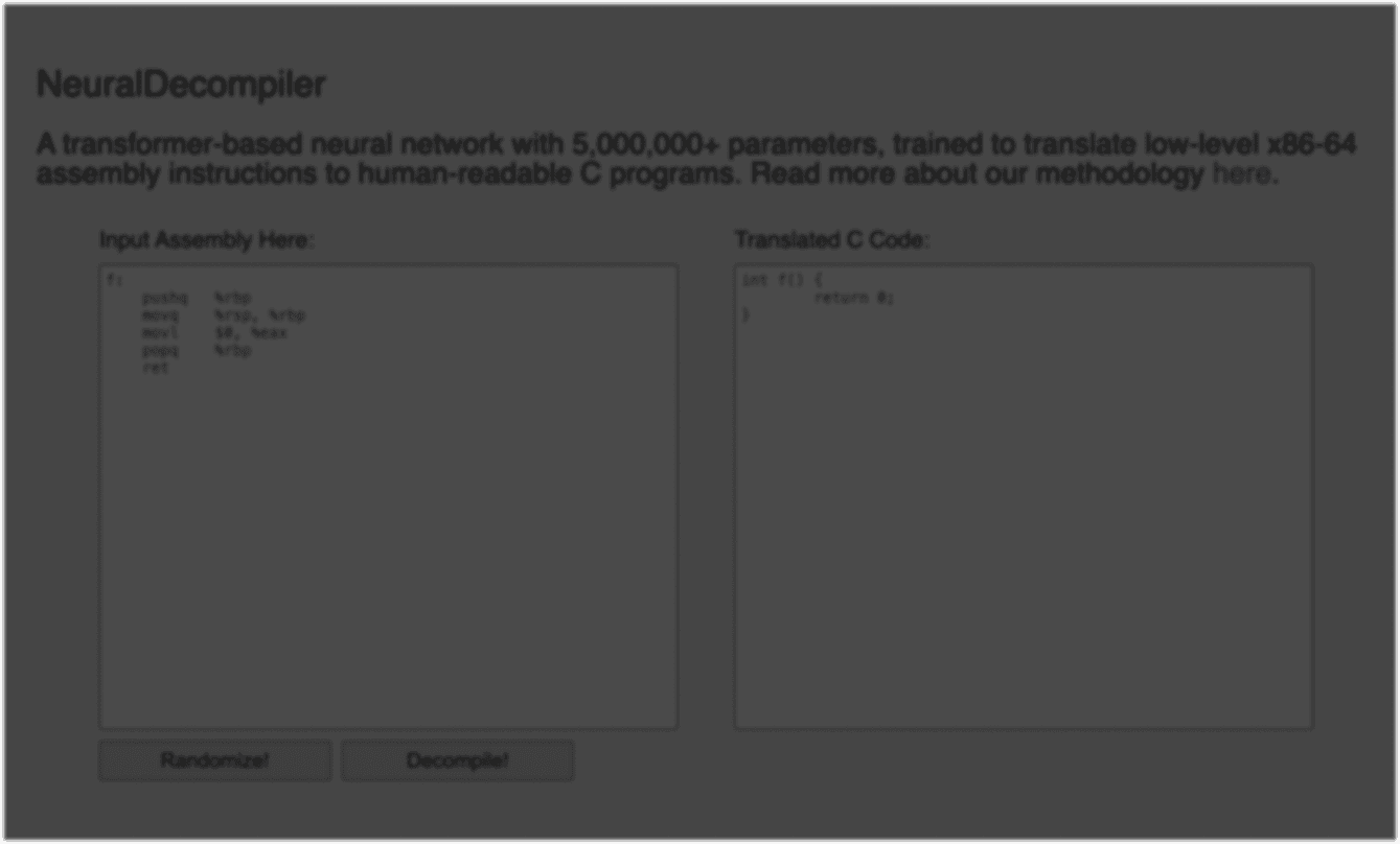 Image for featured project Neural Decompiler